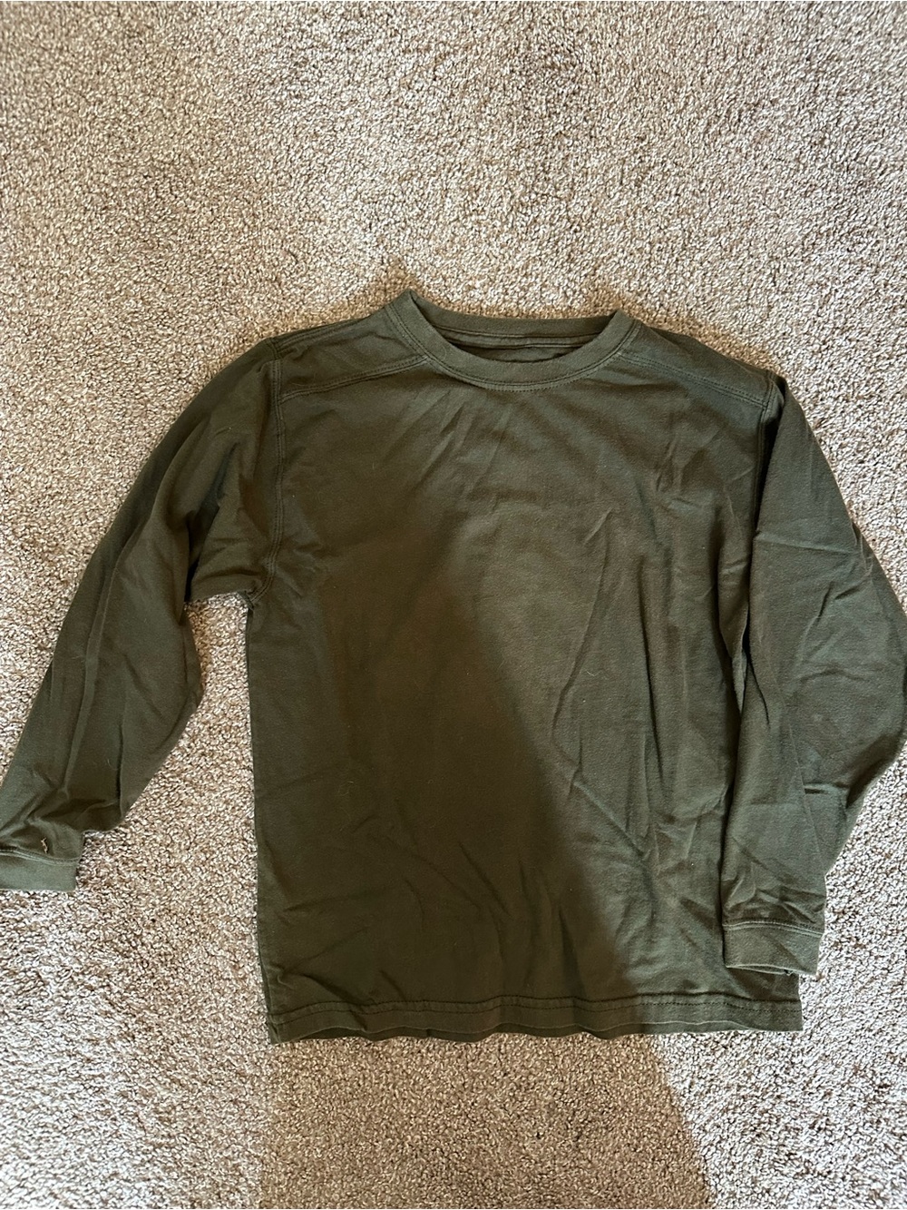 Faded Glory Olive Green Long-Sleeve Crew Tee